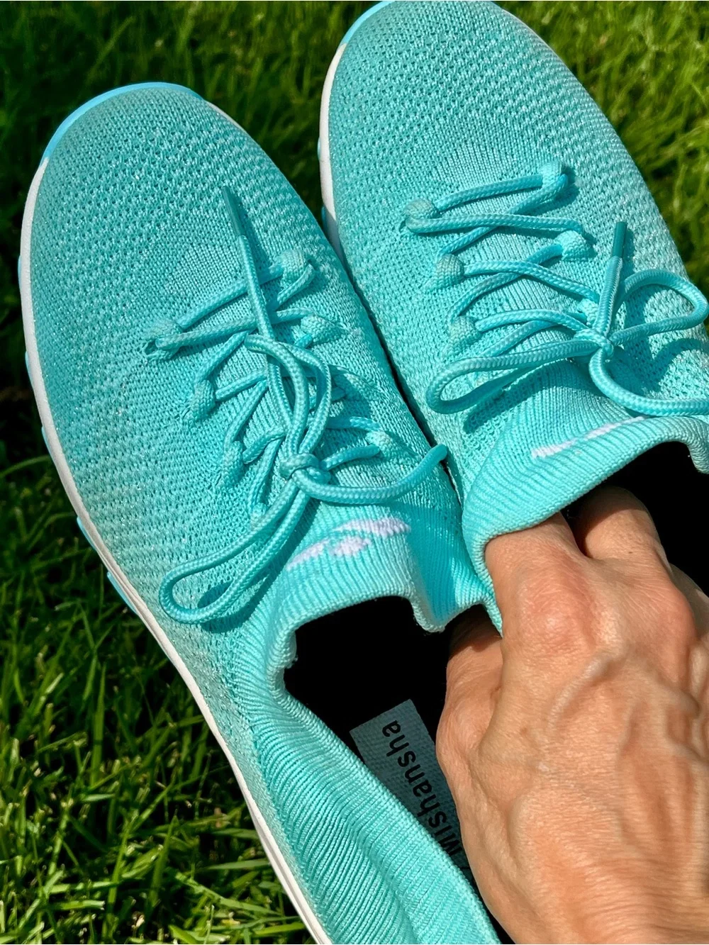 Mishansha Light Teal Aqua Running Athletic Sneakers Tennis Shoe Women 11 nurse